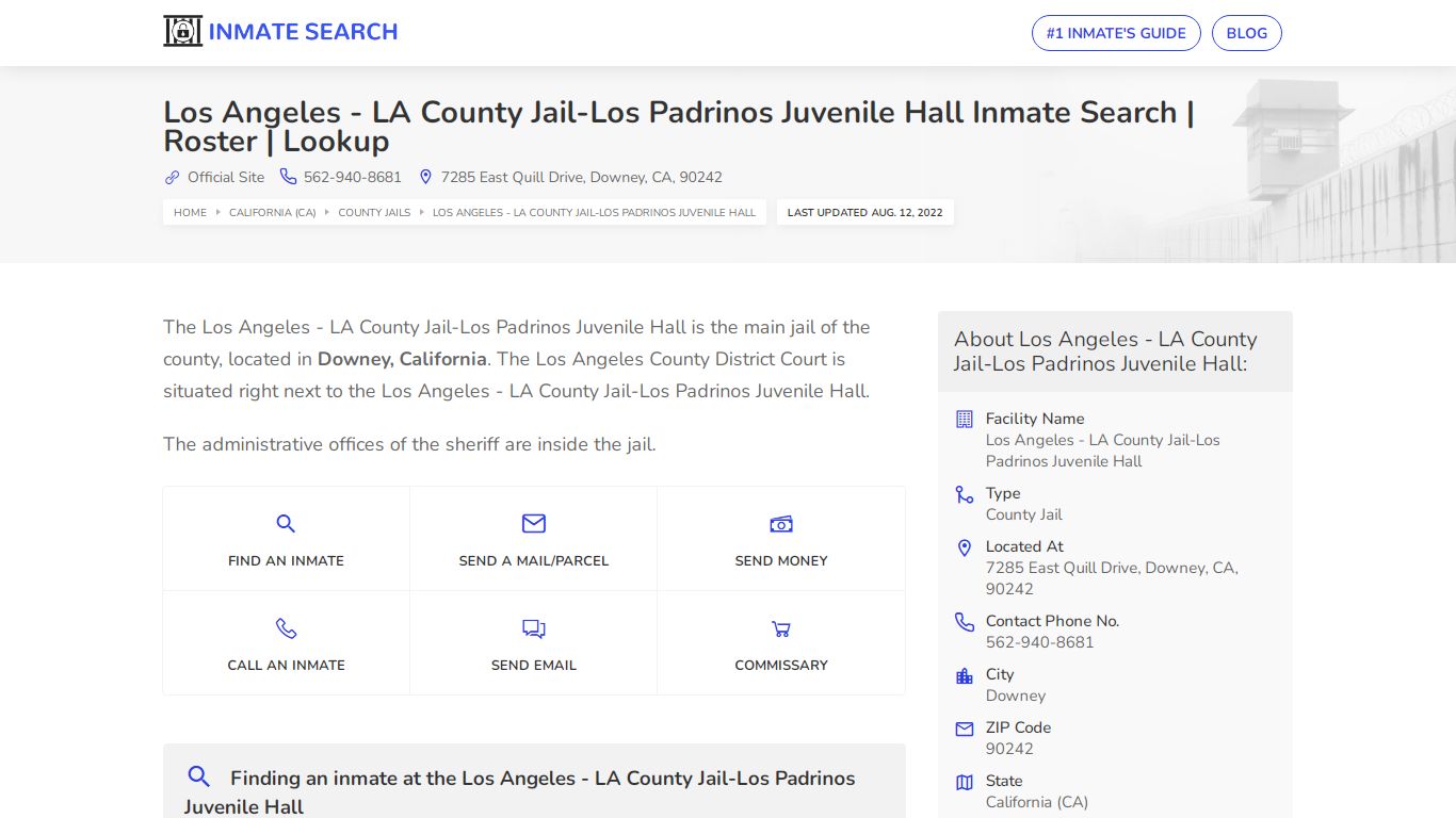 Los Angeles - LA County Jail-Los Padrinos Juvenile Hall ...