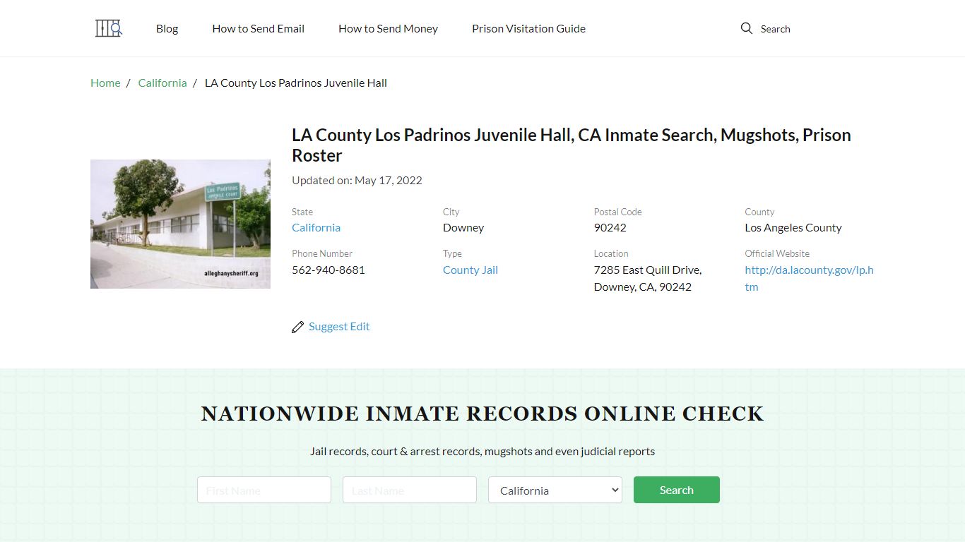 LA County Los Padrinos Juvenile Hall, CA Inmate Search ...